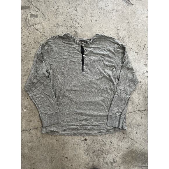 RRL Ralph Lauren Double RL Shirt Mens‎ XXL Gray Long Sleeve Henley 100% Cotton - Picture 1 of 8